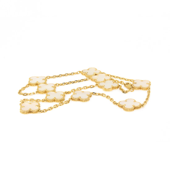 Load image into Gallery viewer, Van Cleef &amp;amp; Arpels 18K Yellow Gold 10 Motif Alhambra Necklace
