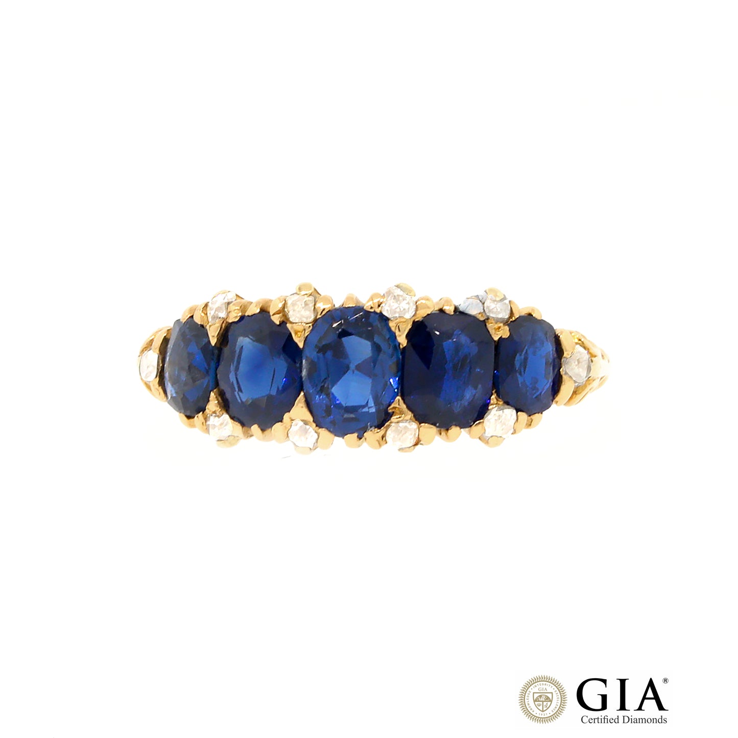 Load image into Gallery viewer, GIA Certified No-Heat Sapphire and Diamond Ring
