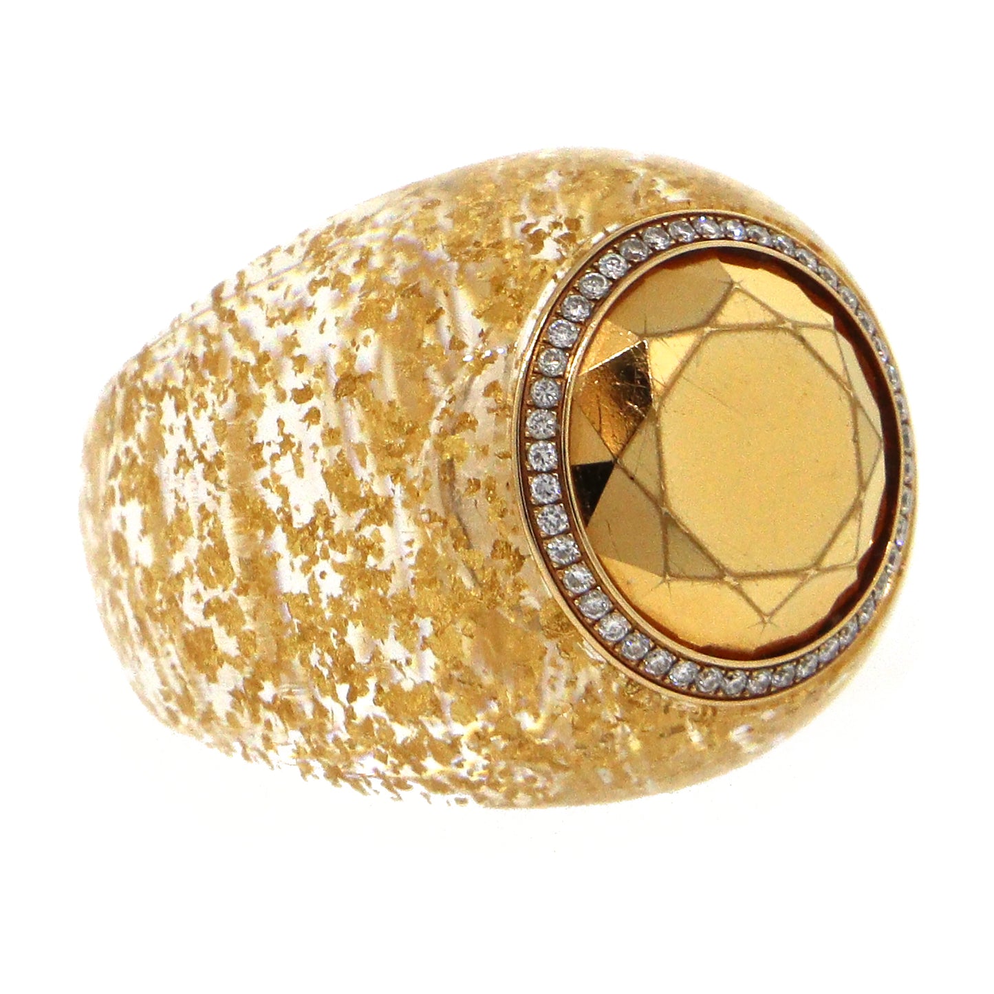 Chopard Diamond Resin Ring in 18k Yellow Gold