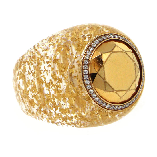 Chopard Diamond Resin Ring in 18k Yellow Gold