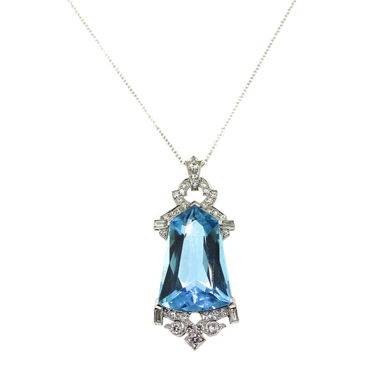 Brazilian Aquamarine And Diamond Pendant – Charles Koll Jewellers