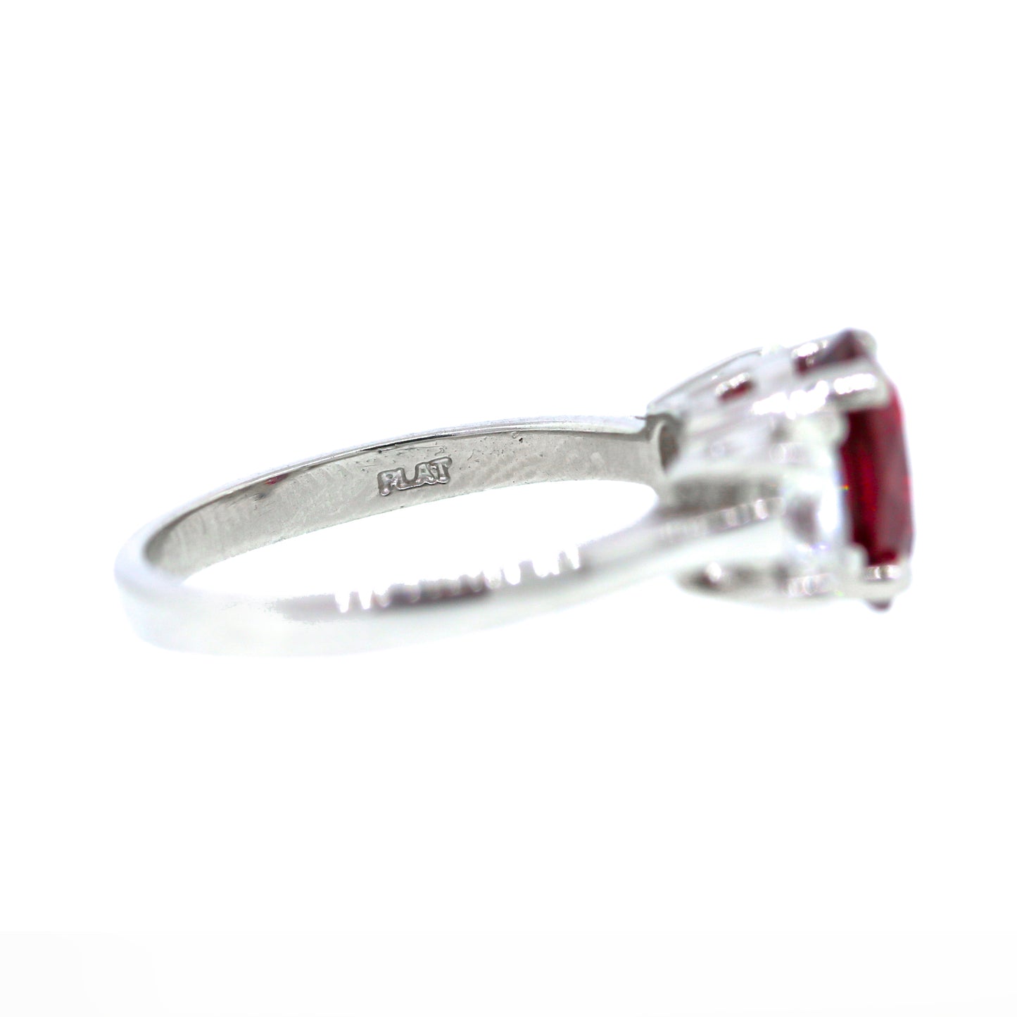 Stunning Natural Madagascan Ruby & Platinum Diamond Engagement Ring