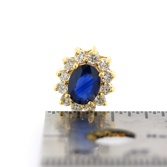 Load image into Gallery viewer, Blue Sapphire and Diamond Cluster Earrings
