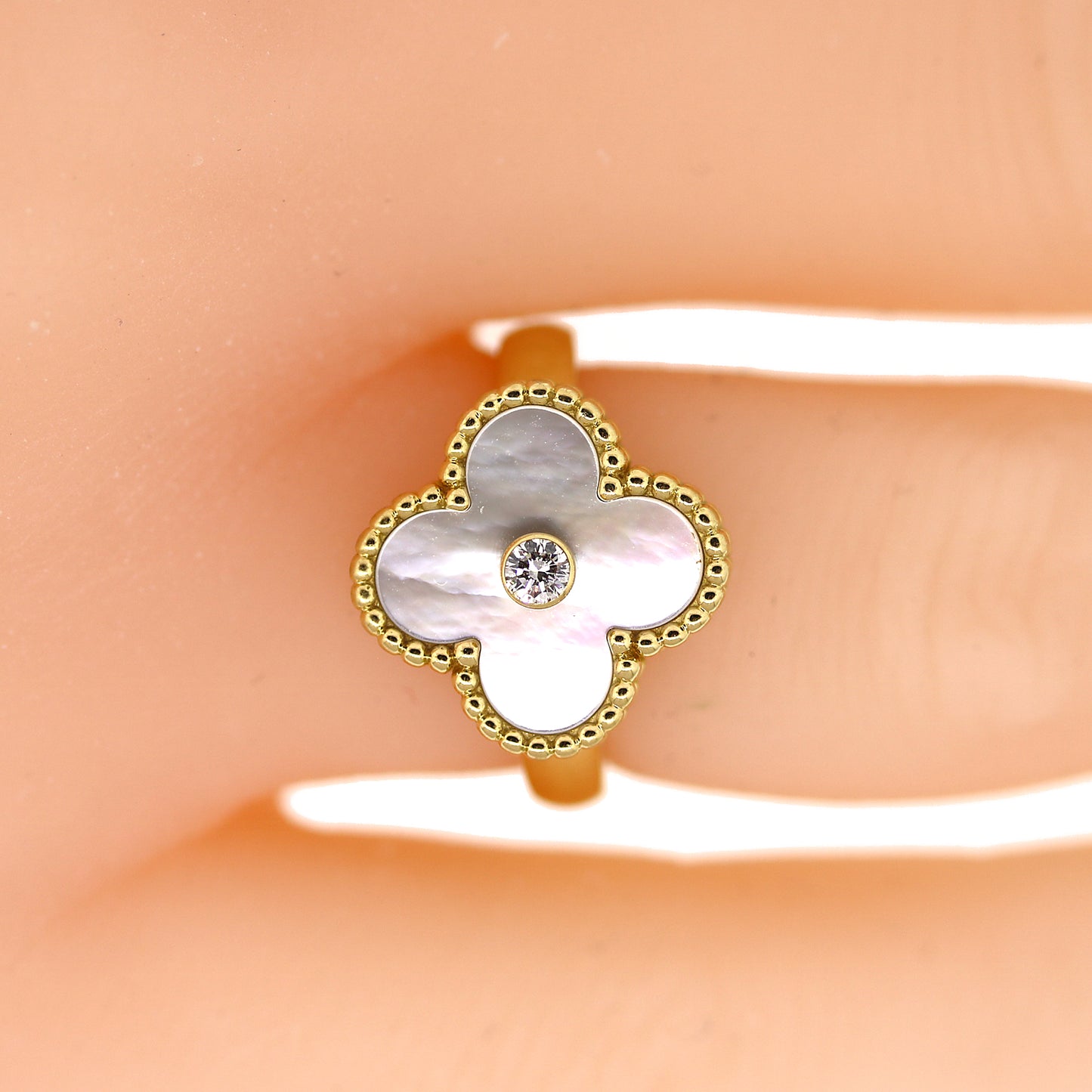 Van Cleef & Arpels Vintage Alhambra Mother Of Pearl Stud Earrings