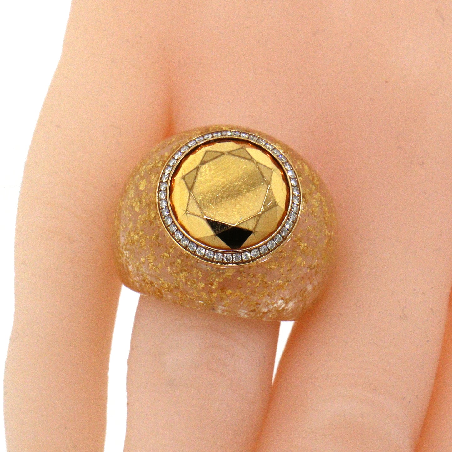 Chopard Diamond Resin Ring in 18k Yellow Gold