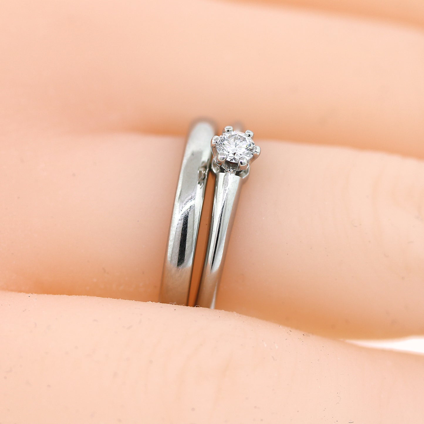Tiffany and Co. Engagement and Wedding Rings Set in Platinum