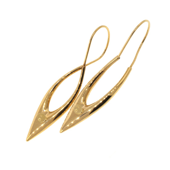 18 kt Yellow Gold Twisted Hanging Earrings