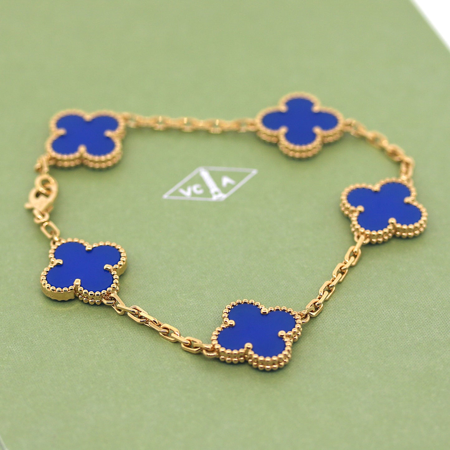 Van Cleef Arpels Vintage Alhambra Bracelet 5 Motifs Green