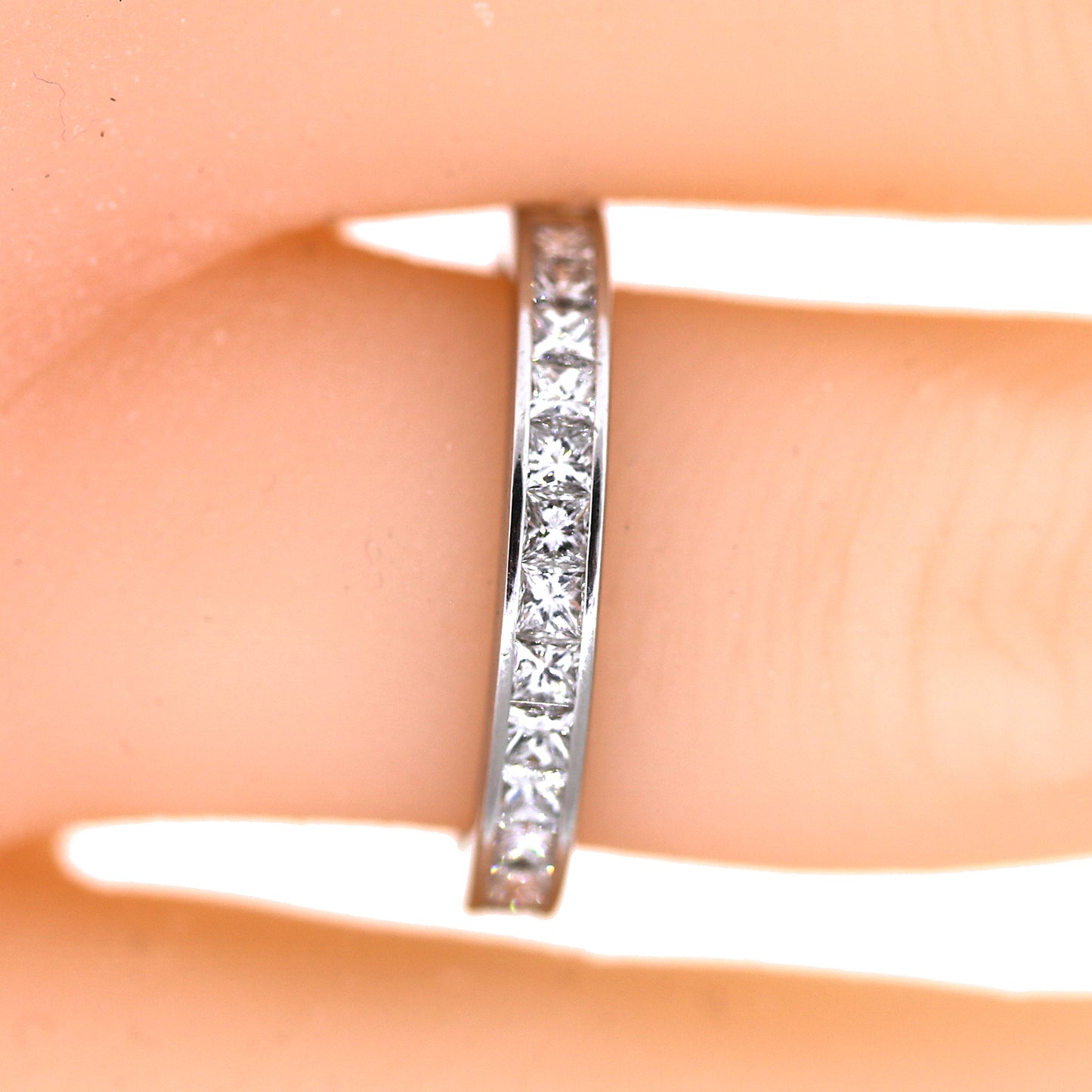 Load image into Gallery viewer, DeBeers Princess Cut Diamond Band in Platinum
