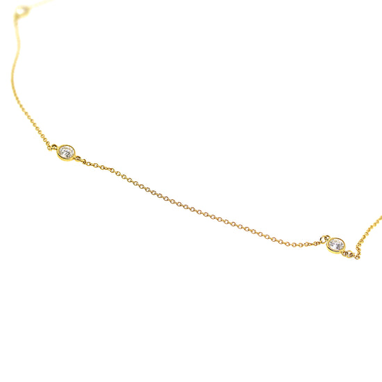 Preowned Tiffany and Co. Elsa Peretti Diamond by the Yard 18k Yellow Gold Necklace