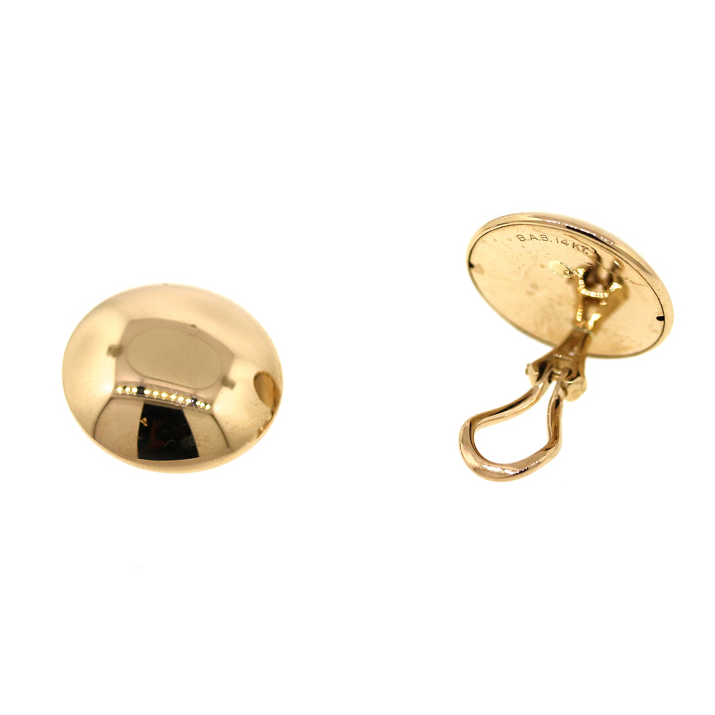 14kt Yellow Gold Button Clip-on Earrings