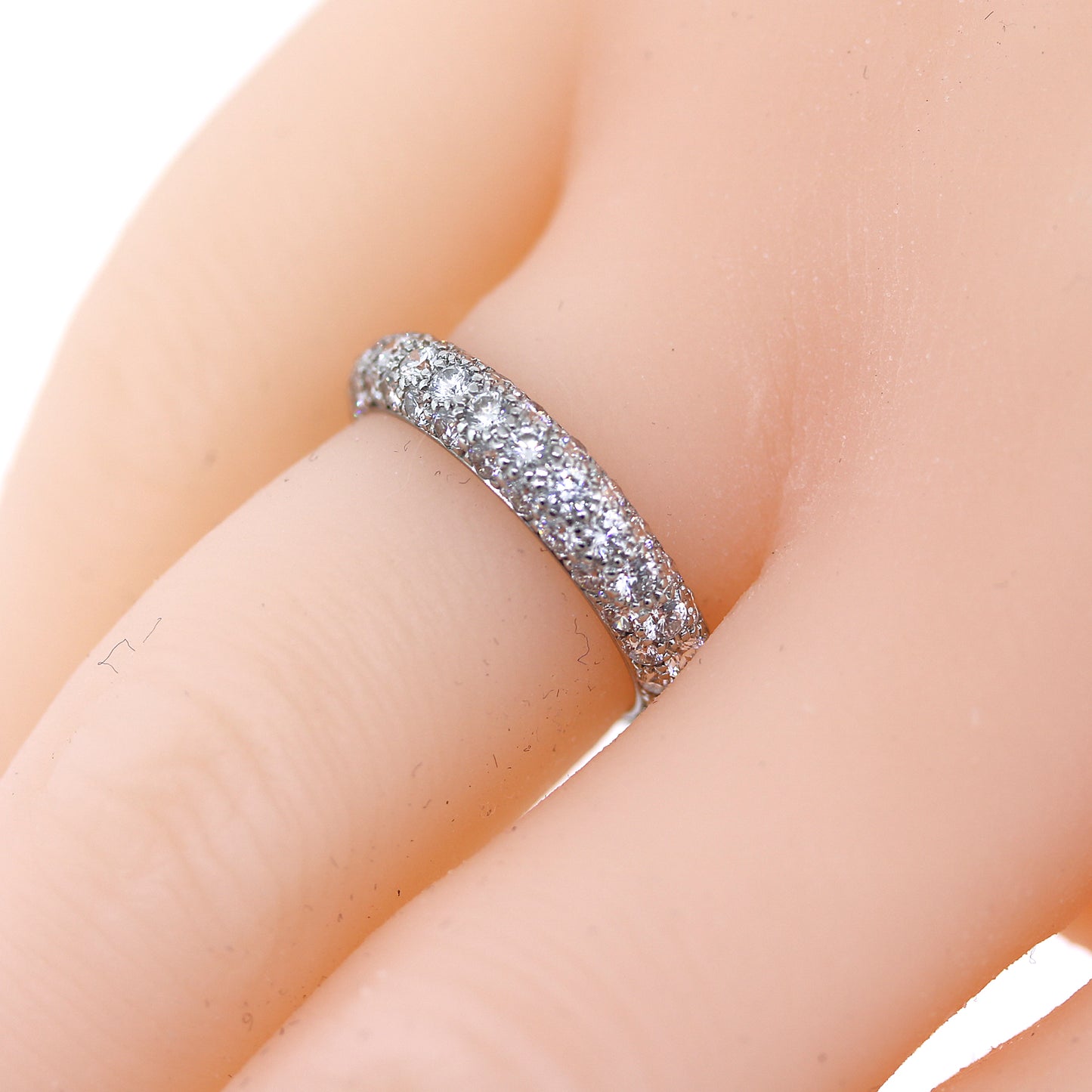 Tiffany & Co. Triple-Row Diamond and Platinum Ring