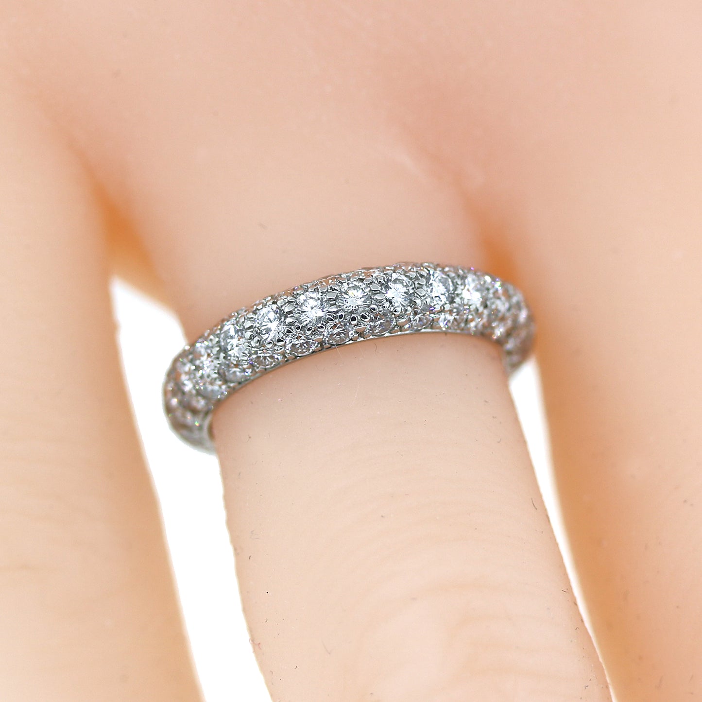 Tiffany & Co. Triple-Row Diamond and Platinum Ring