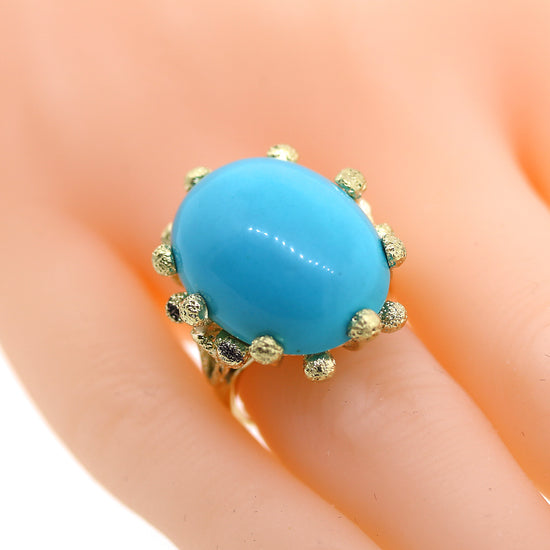 Load image into Gallery viewer, Turqouise and Yellow Gold Ocean Reef Ring
