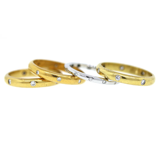 Load image into Gallery viewer, Etoile-Style Diamond Stackable Ring in 18k Gold
