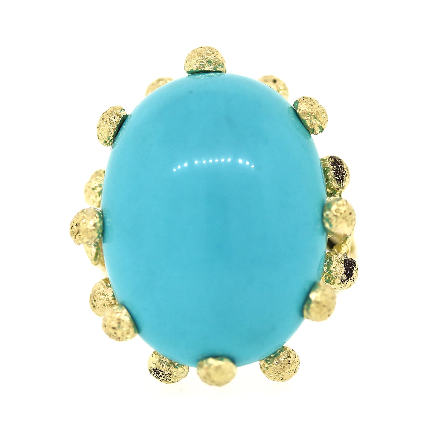 Turqouise and Yellow Gold Ocean Reef Ring