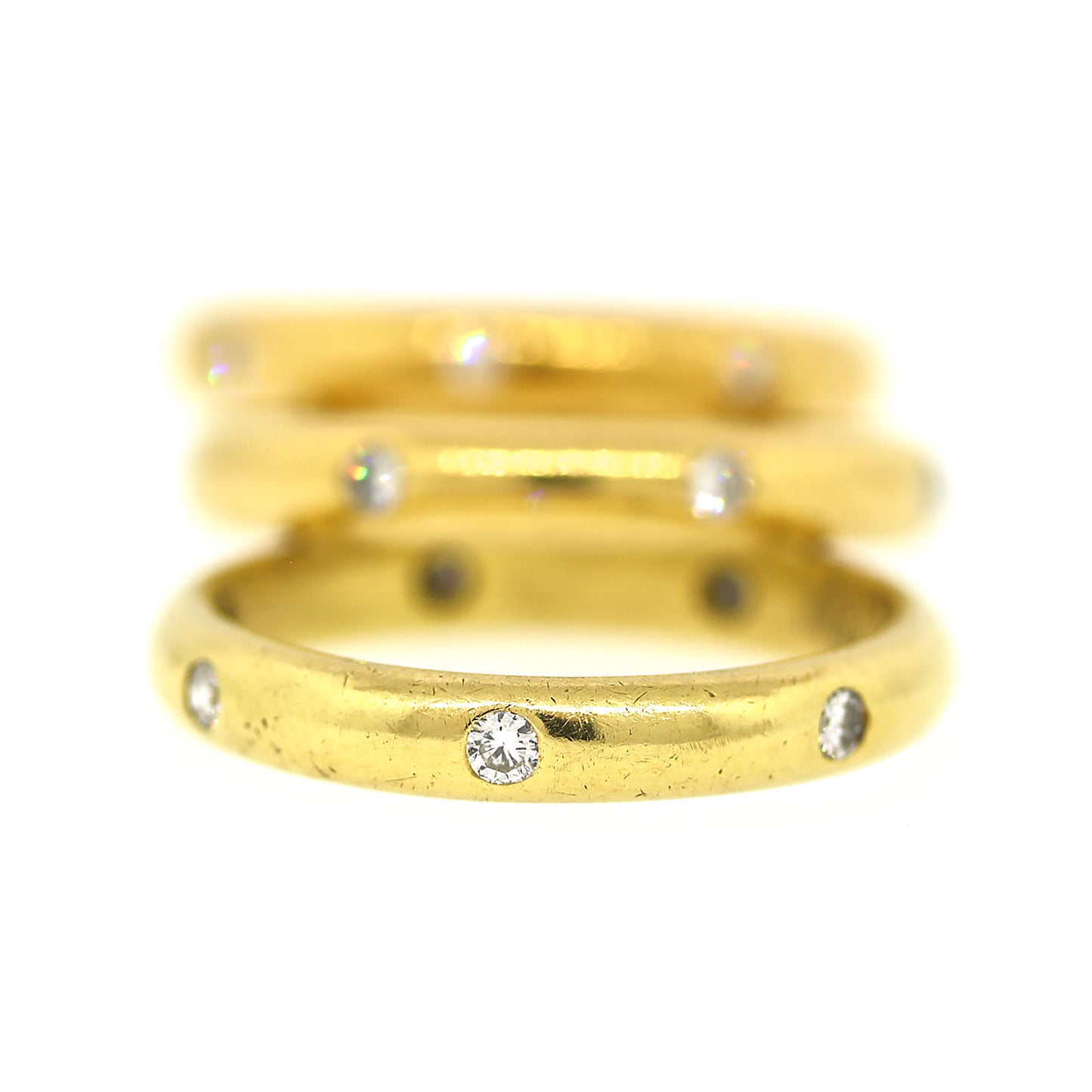 Etoile-Style Diamond Stackable Ring in 18k Gold