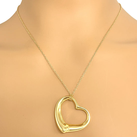 Load image into Gallery viewer, Tiffany and Co. Elsa Peretti Large Open Heart Pendant Necklace
