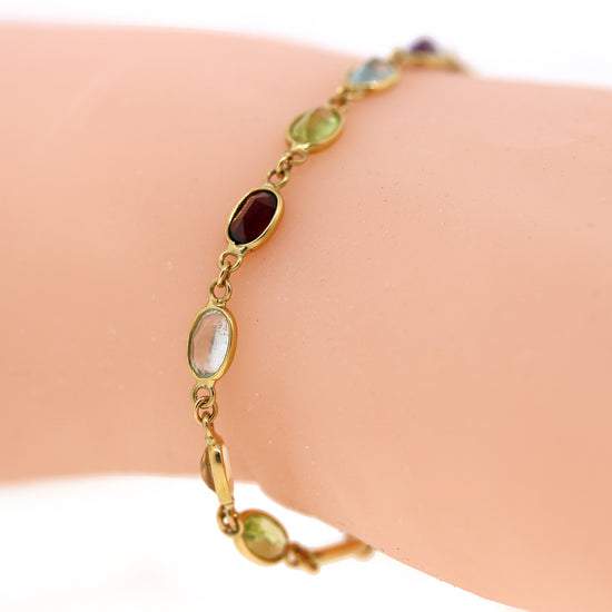 Load image into Gallery viewer, Semi Precious Candy Bracelet in 18k Gold
