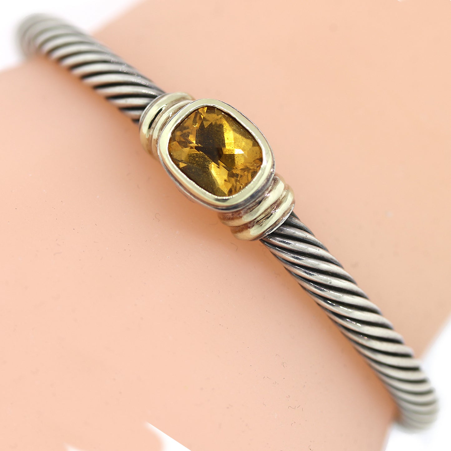 Load image into Gallery viewer, David Yurman Classic Citrine Cable Bracelet in Sterling Silver
