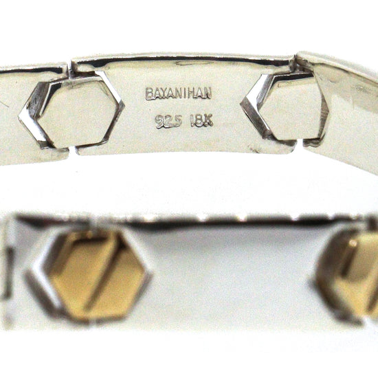 Estate Bayanihan Sterling Silver and 18k Gold Bracelet