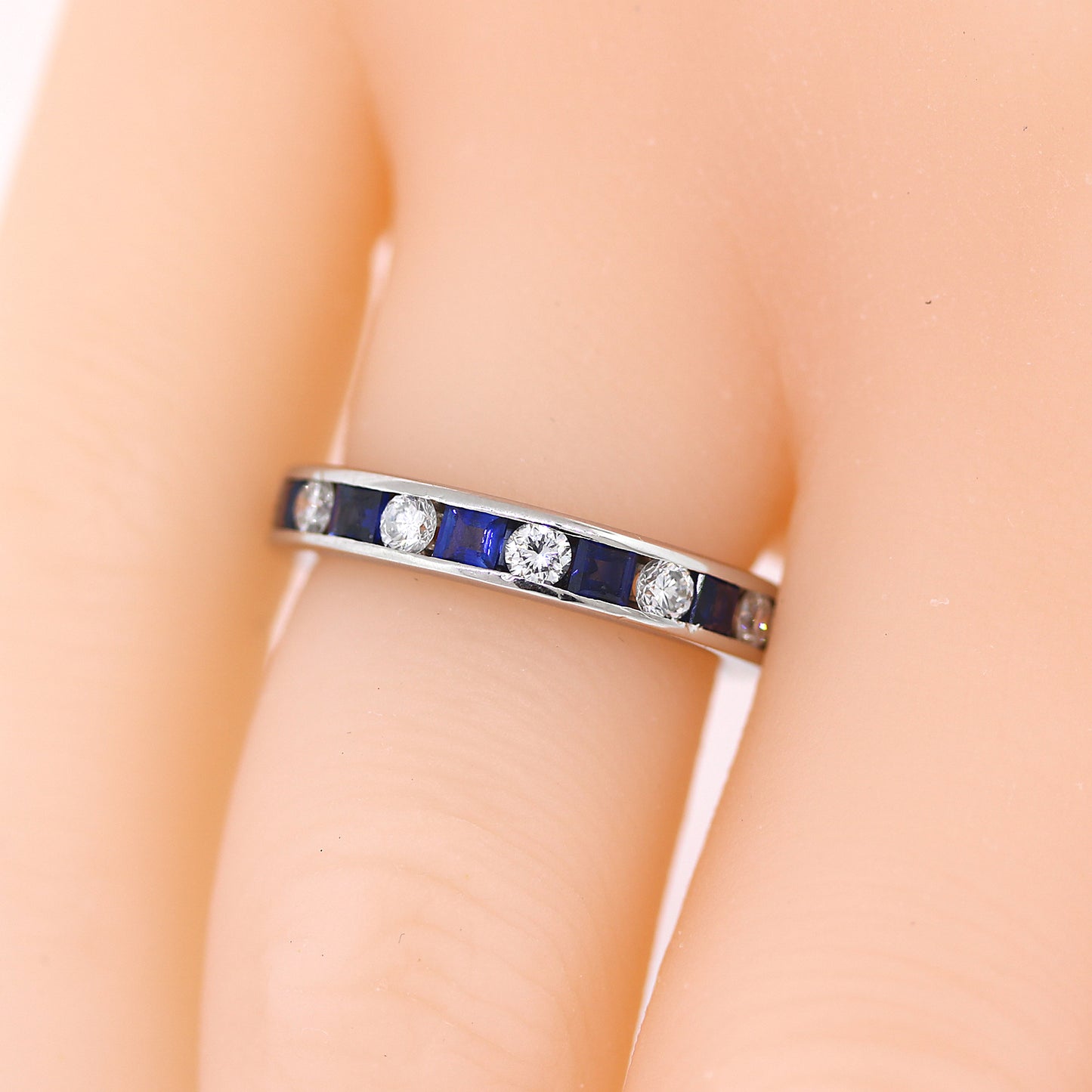 Platinum Diamond & Sapphire Eternity Ring