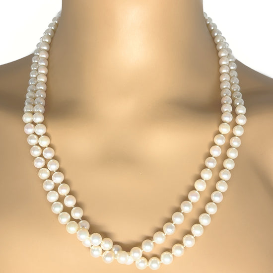 Pearl Chain Designer Long Necklace - Little Fingers India