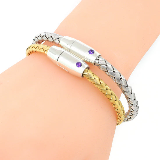 Roberto Coin Woven Magnetic Bracelet in Gold-Tone Sterling Silver