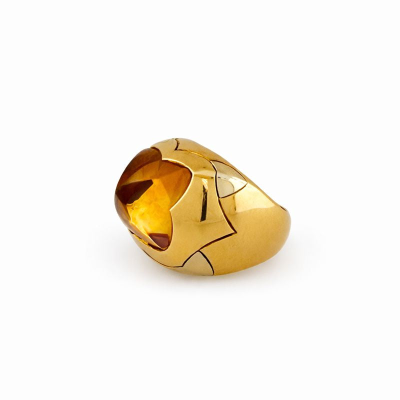 Bvlgari Vintage Pyramide Citrine Puzzle Ring