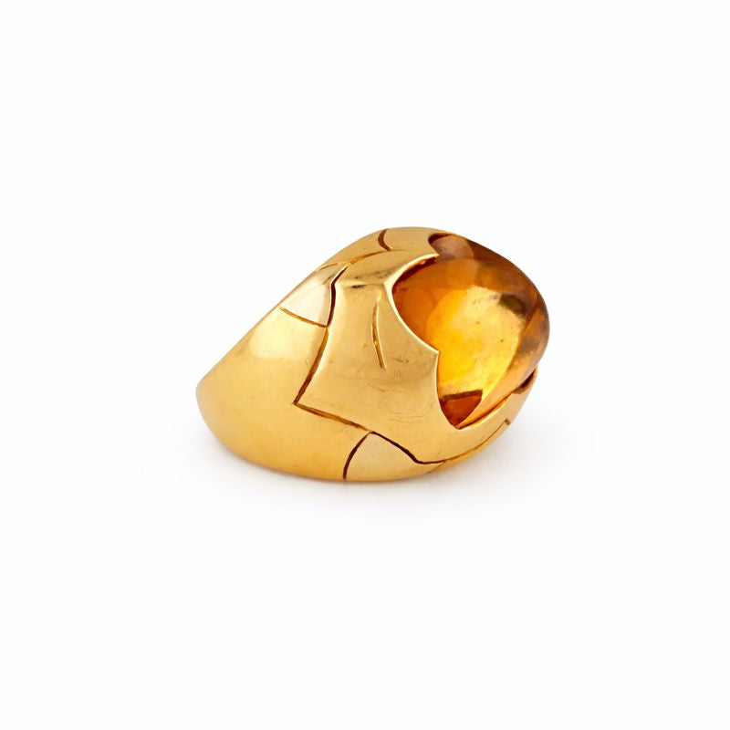 Bvlgari Vintage Pyramide Citrine Puzzle Ring