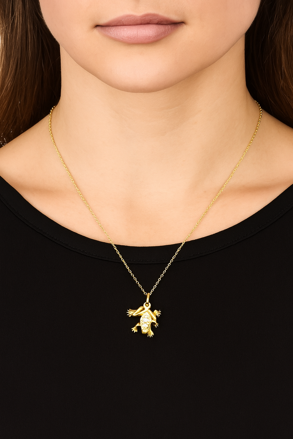 14kt Yellow Gold Frog Pendant with no chain