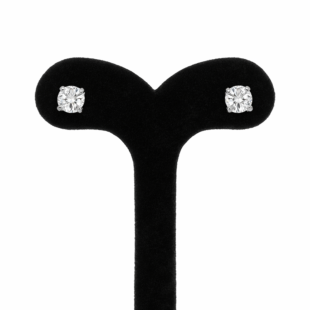  Classic 14k White Gold Diamond Studs Earrings