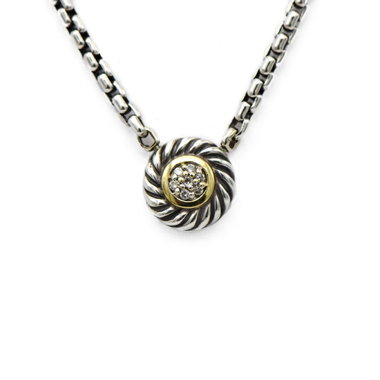 Load image into Gallery viewer, David Yurman Diamond Cookie Pendant Necklace
