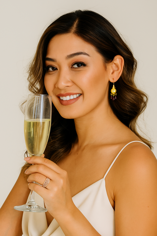 Gurhan 22kt Yellow Gold Disc with Rubies Dangle Earrings