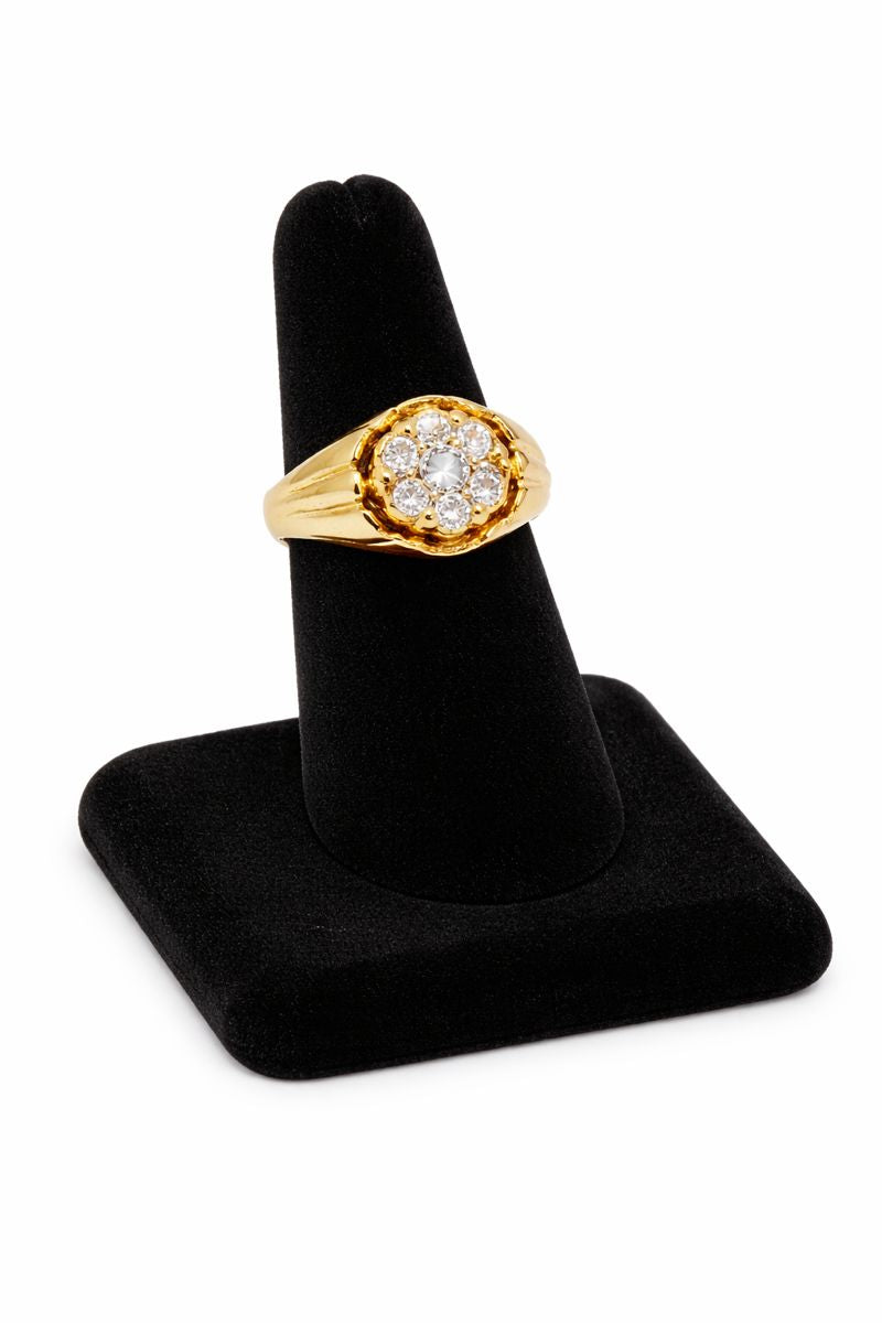 Floral Cluster Diamond 18k Yellow Gold Ring