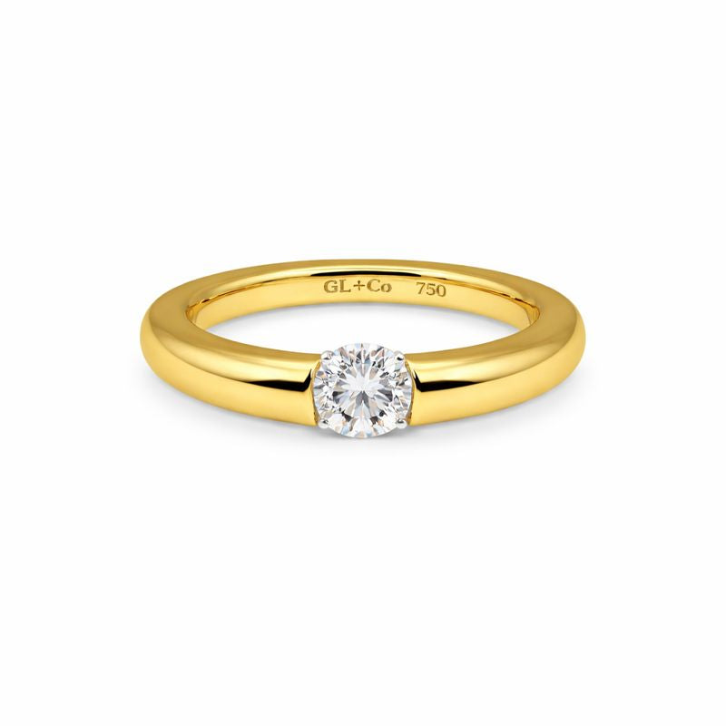 GIA Certified 0.76 Round Brilliant Cut Diamond Tapered Ring by Niessing