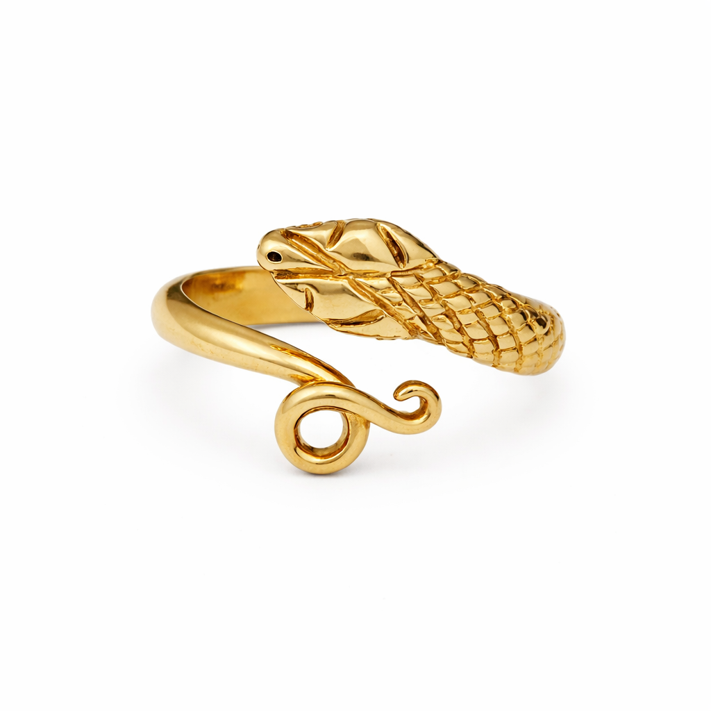 Lalalounis Textured Snake Ring in Yellow Gold