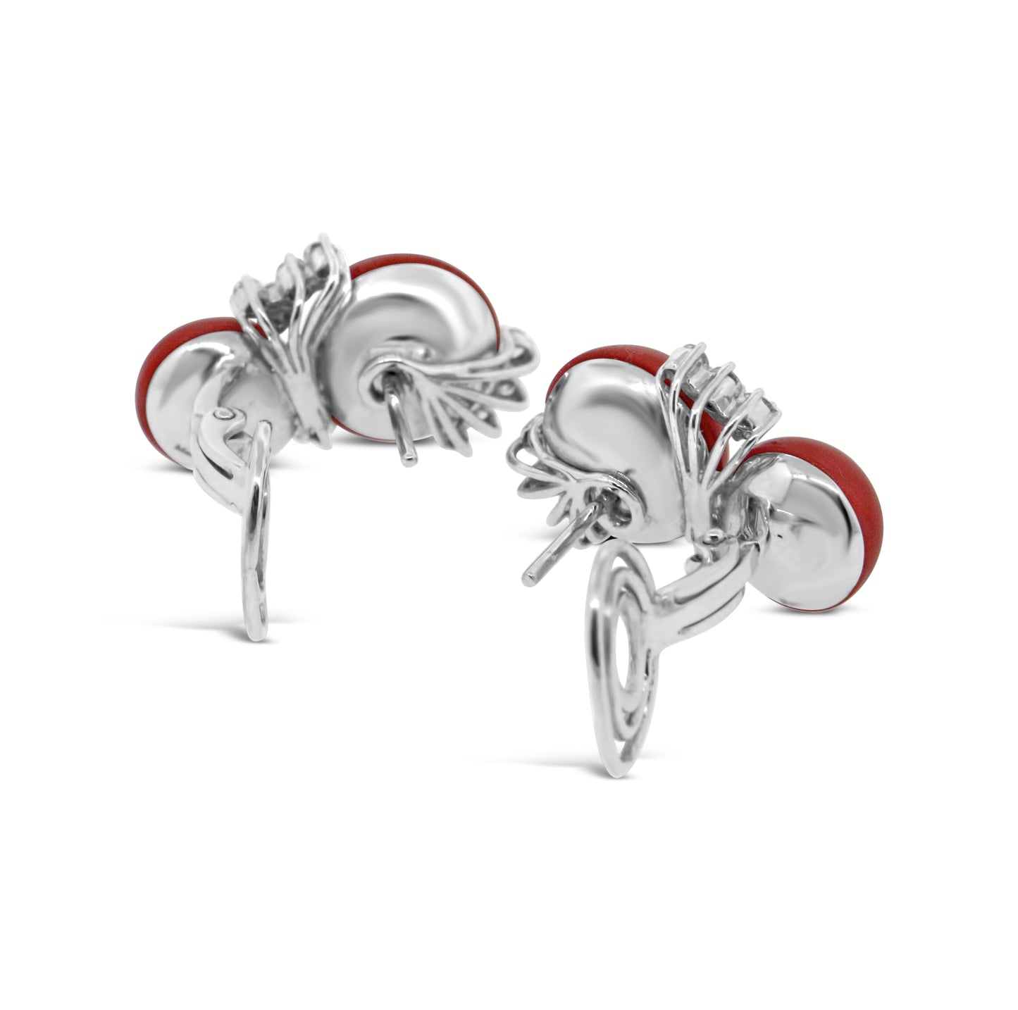 Damiani Coral and Diamond Earrings