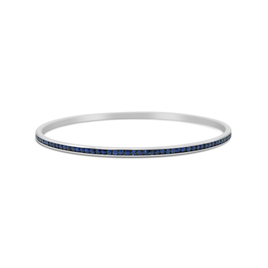 18kt White Gold Sapphire Slip-on Bangle Bracelet