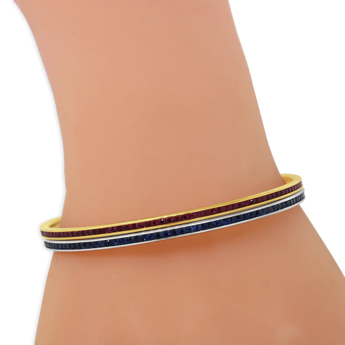 18kt Yellow Gold Ruby Slip-on Bangle Bracelet