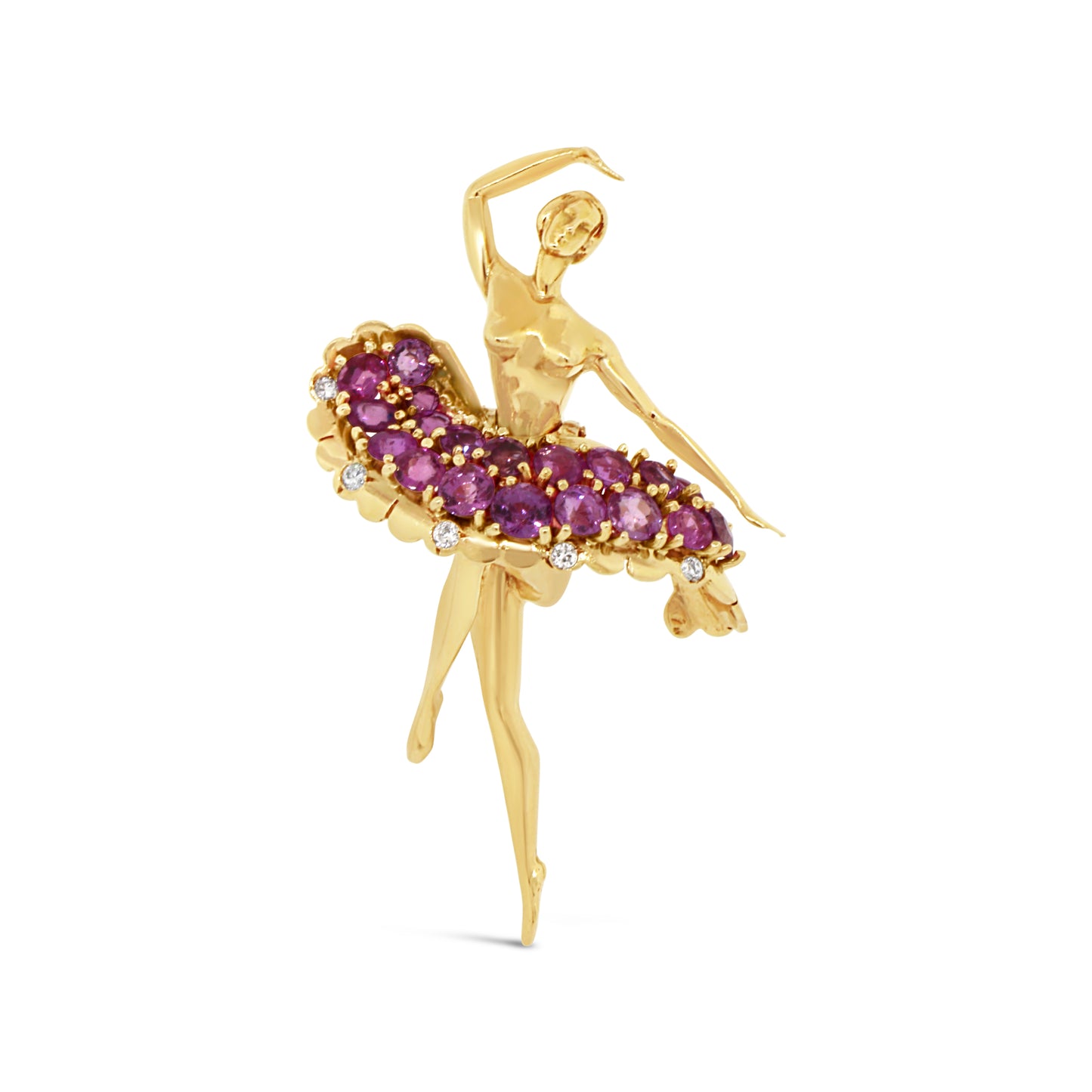 GIA Certified Pink Sapphire Ballerina Pin