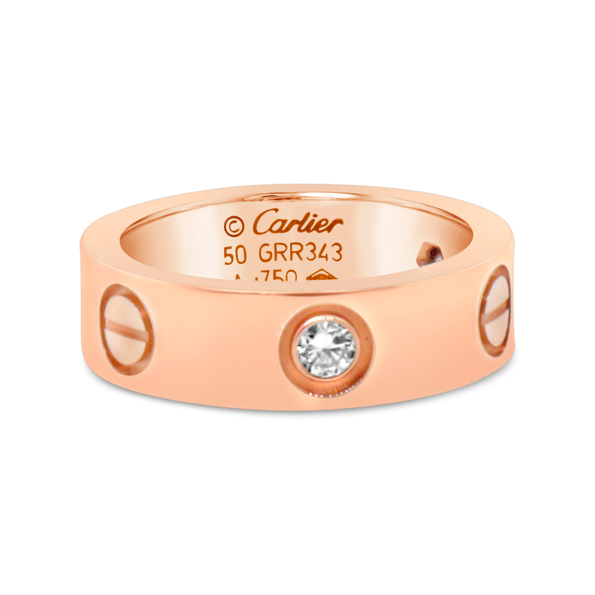 Cartier 3 Diamond Love Ring EU 50