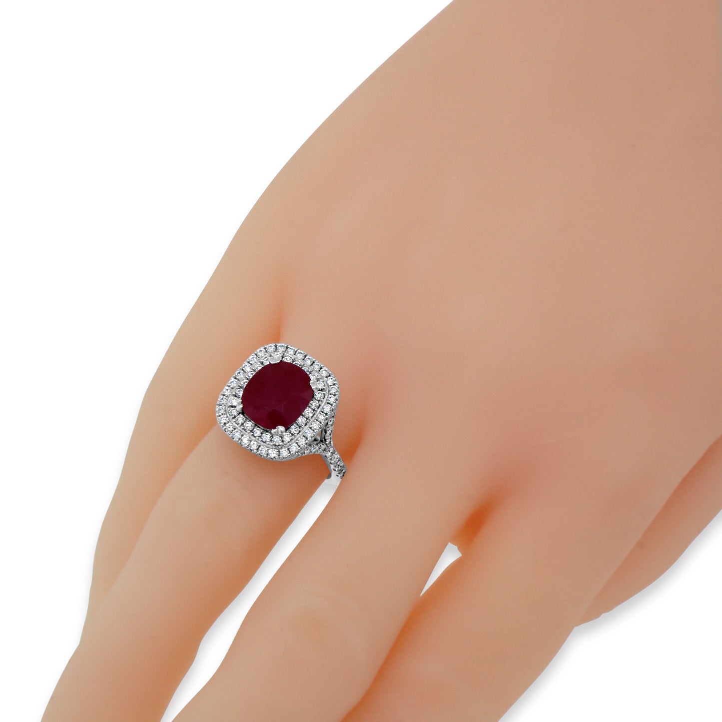 Gorgeous Ruby and Diamond Cluster Ring