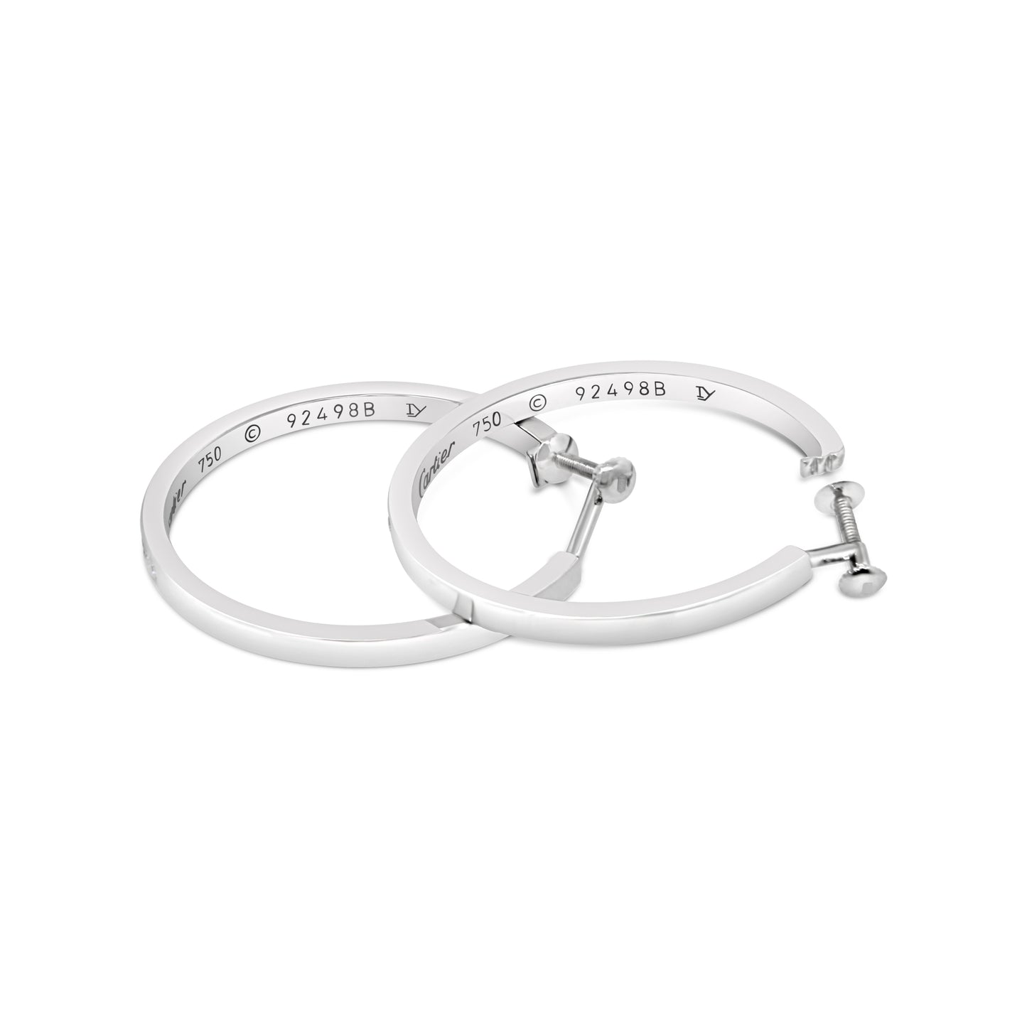 Cartier 18k White Gold Inside-Out Diamond Hoop Earrings