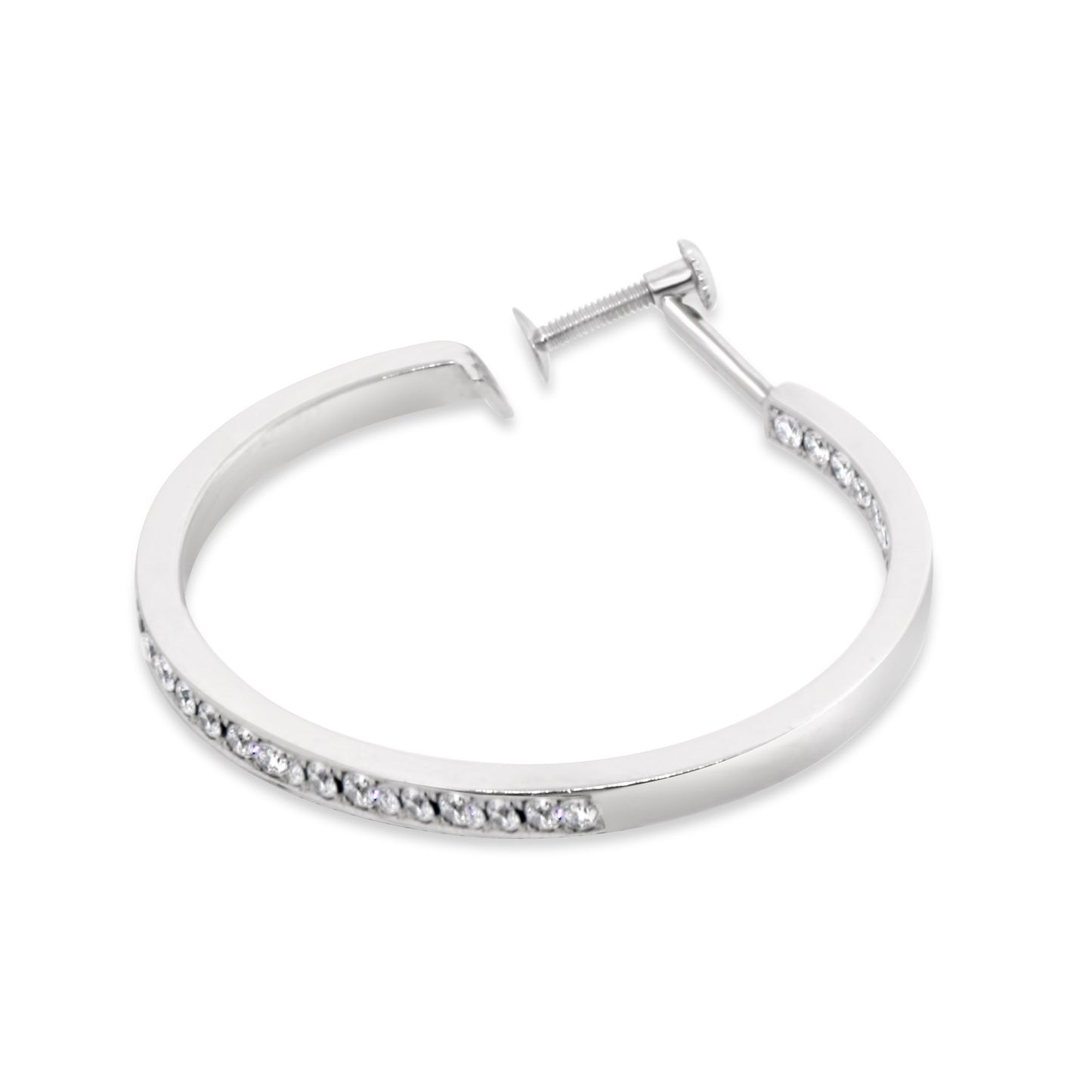 Cartier 18k White Gold Inside-Out Diamond Hoop Earrings