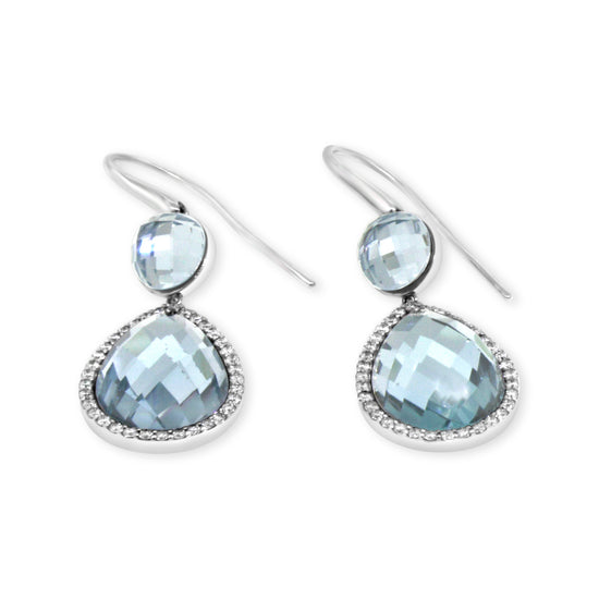 Roberto Coin Vintage Blue Topaz and Diamond Drop Earrings