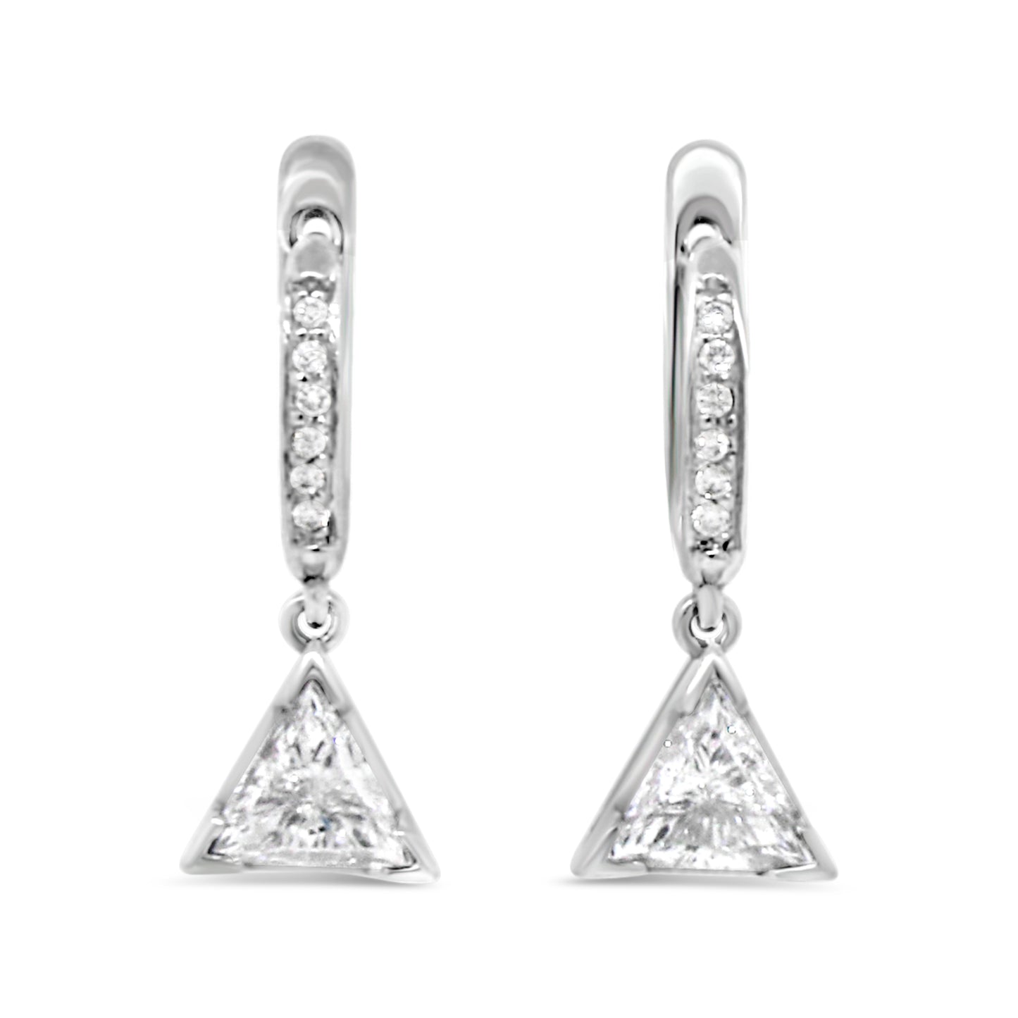 Platinum Trillion Diamond Dangle Earrings