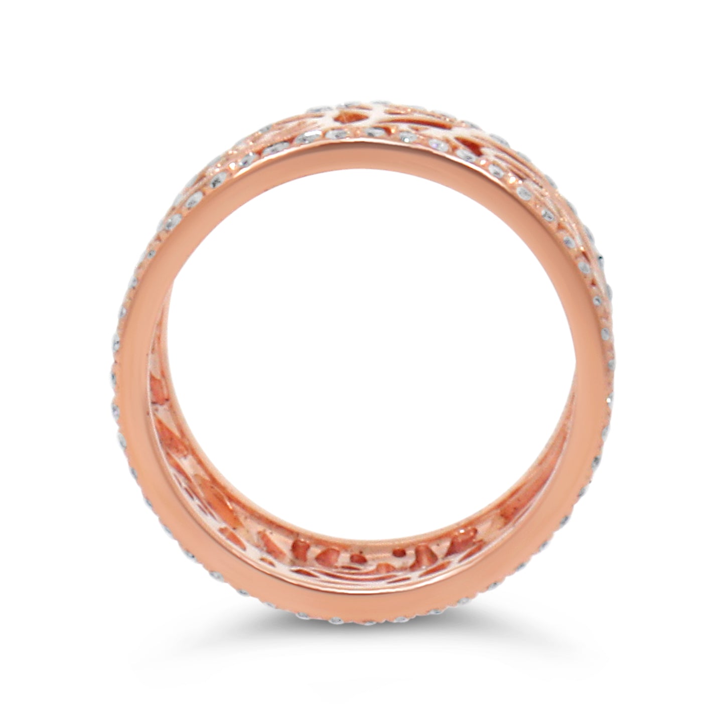 CHANEL Camelia Ajoure Rose Diamond Yellow Gold Band Ring