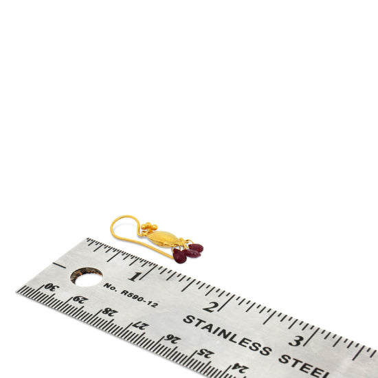 Gurhan 22kt Yellow Gold Disc with Rubies Dangle Earrings