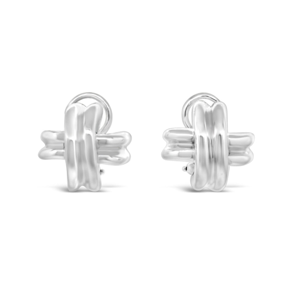 Tiffany and Co. Sterling Silver X Collection Earring Clip-Ons